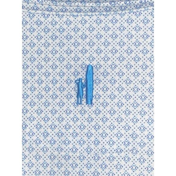 Johnnie-O Mens Light Blue Patterned Performance Golf Polo Shirt Size 2XL - Picture 5 of 7